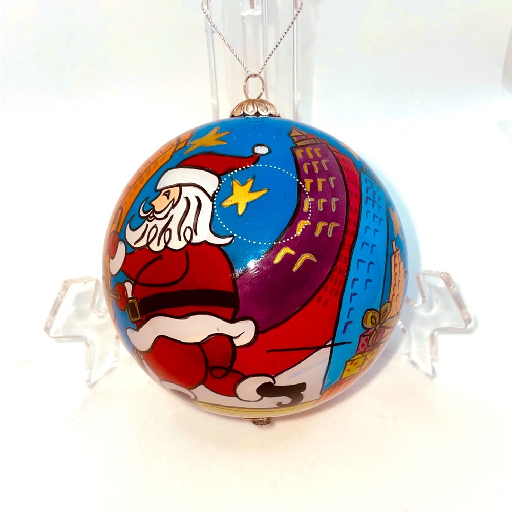 Pier 1 Christmas Ornament LI BIEN 2006 CITY SANTA Blown Glass RARE